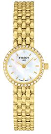 Tissot T-Lady Lovely Mother of Pearl Dial Gold Steel Strap Watch For Women - T058.009.63.116.00