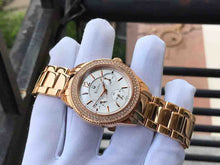 Load image into Gallery viewer, Bulova Crystal Silver Dial Rose Gold Steel Strap Watch for Women - 97N101