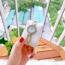 Load image into Gallery viewer, Bulova Crystal Collection Mother of Pearl Dial Gold Steel Strap Watch for Women - 98L225