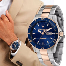 Load image into Gallery viewer, Maserati Competizione Automatic Blue Dial Two Tone Steel Strap Watch For Men - R8823100001