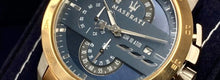 Load image into Gallery viewer, Maserati Ingegno Chronograph Blue Dial Two Tone Steel Strap Watch for Men - R8873619002