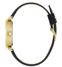 Load image into Gallery viewer, Guess Rumour Quartz Gold Dial Black Leather Strap Watch For Women - GW0689L2