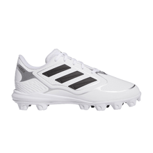 Load image into Gallery viewer, adidas Purehustle 3 MD Cloud White Core Black Silver Metallic (GS)