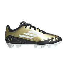 Load image into Gallery viewer, adidas F50 Club Flexible Ground Messi Gold Metallic Cloud White Core Black (GS)
