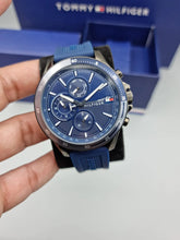 Load image into Gallery viewer, Tommy Hilfiger Bank Blue Dial Blue Rubber Strap Watch for Men - 1791721