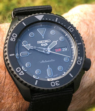 Load image into Gallery viewer, Seiko 5 Sports Automatic Black Dial Black NATO Strap Watch For Men - SRPD79K1