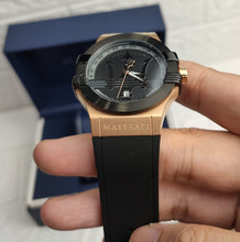 Load image into Gallery viewer, Maserati Potenza Black &amp; Rose Gold Dial Black Rubber Strap Watch For Men - R8851108002