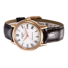 Load image into Gallery viewer, Tissot T Classic Carson Powermatic 80 White Dial Brown Leather Strap Watch for Men - T085.407.36.013.00