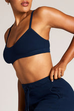 Load image into Gallery viewer, Waffle Knit Lounge Bralette in Navy