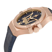 Load image into Gallery viewer, Maserati Potenza 42mm Rose Gold &amp; Blue Dial Blue Leather Strap Watch For Men - R8851108027
