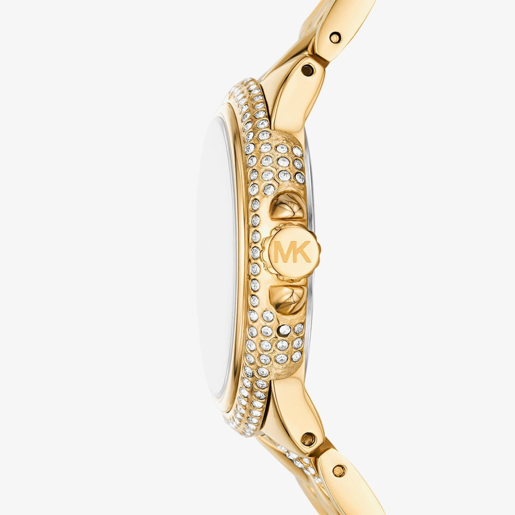 Michael Kors Camile Analog White Dial Gold Steel Strap Watch for Women - MK4801
