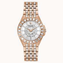 Load image into Gallery viewer, Bulova Phantom White Dial with Swarovski Baguettes Rose Gold Steel Strap Watch for Women - 98L268