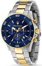 Load image into Gallery viewer, Maserati Competizione Chronograph Blue Dial Two Tone Steel Strap Watch For Men - R8873600006