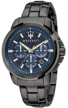 Load image into Gallery viewer, Maserati Successo Chronograph Blue Dial Black Steel Strap Watch For Men - R8873621005