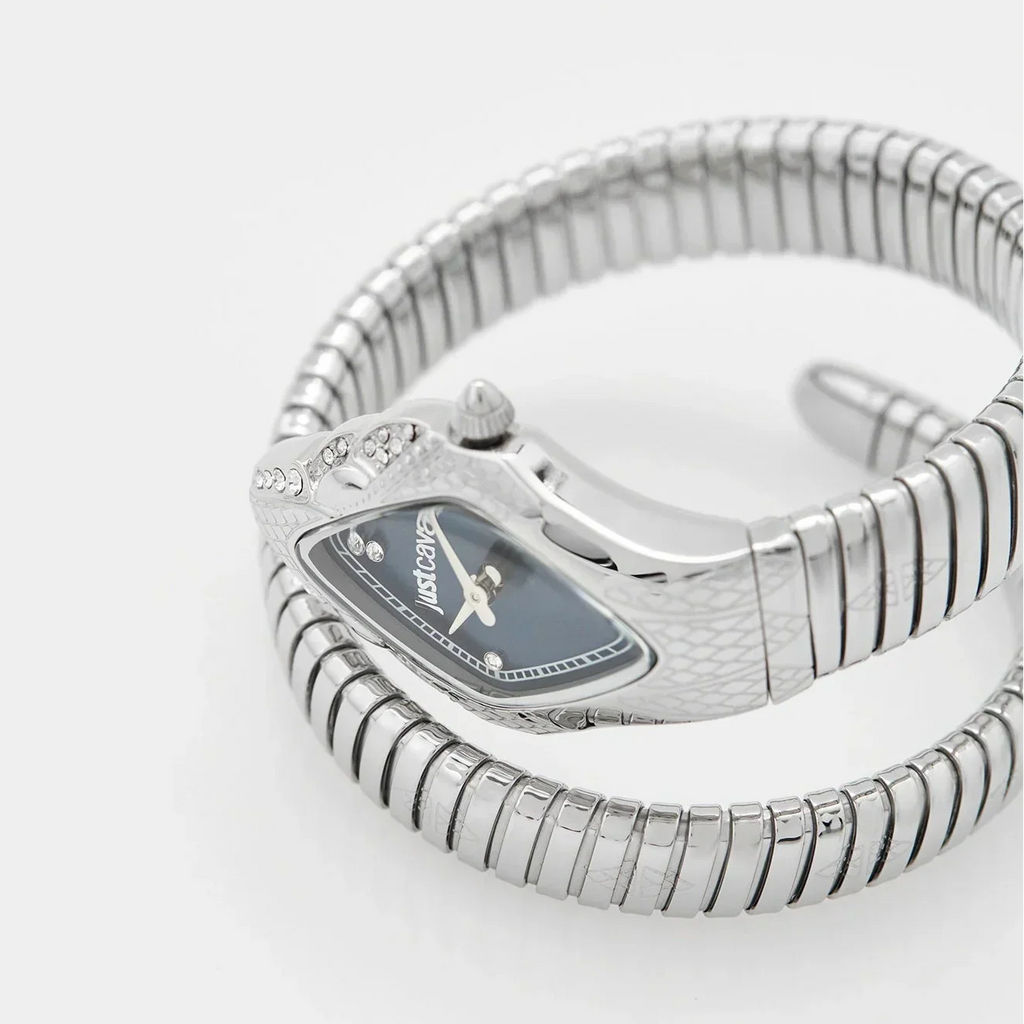 Just Cavalli Ferocious Blue Dial Silver Steel Strap Watch for Women - JC1L306M0015