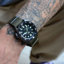 Load image into Gallery viewer, Seiko 5 Sport Automatic Black Dial Green Nylon Strap Watch For Men - SRPD65K4