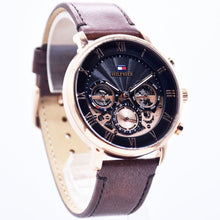 Load image into Gallery viewer, Tommy Hilfiger Legend Analog Black Dial Brown Leather Strap Watch For Men - 1710566