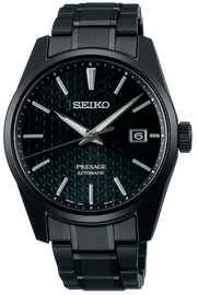 Seiko Presage Sharp Edged Series Black Dial Black Steel Strap Watch For Men - SPB229J1