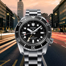 Load image into Gallery viewer, Seiko Prosprex Dark Depths GMT Automatic Black Dial Silver Steel Strap Watch For Men - SPB383J1