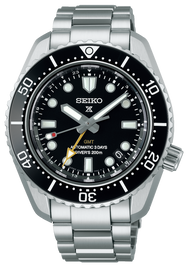 Seiko Prosprex Dark Depths GMT Automatic Black Dial Silver Steel Strap Watch For Men - SPB383J1
