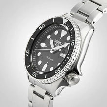 Load image into Gallery viewer, Seiko 5 Sports Automatic Day Date Black Dial Silver Steel Strap Watch for Men - SRPD55K1