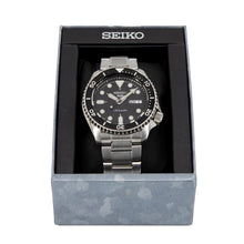 Load image into Gallery viewer, Seiko 5 Sports Automatic Day Date Black Dial Silver Steel Strap Watch for Men - SRPD55K1