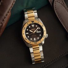 Load image into Gallery viewer, Seiko 5 Sports Automatic Brown Dial Two Tone Steel Strap Watch For Men - SRPK24