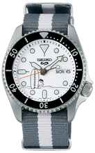 Load image into Gallery viewer, Seiko 5 Sports x Peanuts Surfboard Snoopy Limited Edition White Dial Two Tone NATO Strap Watch For Men - SRPK25K1