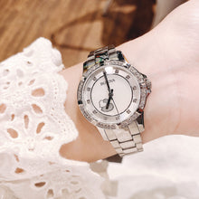Load image into Gallery viewer, Bulova Crystal Silver Dial Silver Steel Strap Watch for Women - 96L226