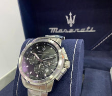 Load image into Gallery viewer, Maserati Successo Chronograph Black Dial Silver Steel Strap Watch For Men - R8873621001