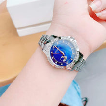 Load image into Gallery viewer, Bulova Crystal Collection Blue Mother of Pearl Dial Silver Steel Strap Watch for Women - 96L238