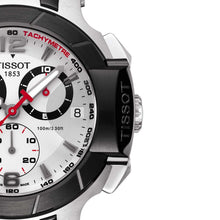 Load image into Gallery viewer, Tissot T Race Chronograph White Dial Black Rubber Strap Watch for Men - T048.417.27.037.00