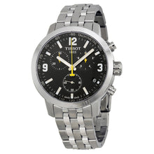 Load image into Gallery viewer, Tissot PRC 200 Chronograph Black Dial Silver Steel Strap Watch For Men - T114.417.11.057.00