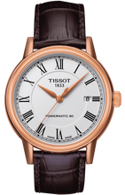 Load image into Gallery viewer, Tissot T Classic Carson Powermatic 80 White Dial Brown Leather Strap Watch for Men - T085.407.36.013.00