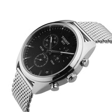 Load image into Gallery viewer, Tissot PR 100 Chronograph Black Dial Silver Mesh Bracelet Watch For Men - T101.417.11.051.01
