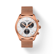 Load image into Gallery viewer, Tissot T Classic PR 100 Chronograph Silver Dial Rose Gold Mesh Bracelet Watch For Men - T101.417.33.031.01