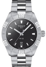 Load image into Gallery viewer, Tissot PR 100 Sport Quartz Black Dial Silver Steel Strap Watch For Men - T101.610.11.051.00