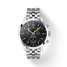 Load image into Gallery viewer, Tissot PRC 200 Chronograph Black Dial Silver Steel Strap Watch For Men - T114.417.11.057.00