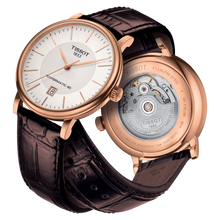 Load image into Gallery viewer, Tissot Carson Premium Powermatic 80 White Dial Brown Leather Strap Watch For Men - T122.407.36.031.00