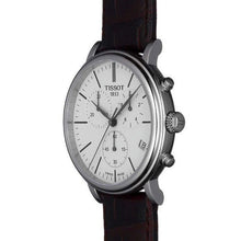 Load image into Gallery viewer, Tissot Carson Premium Chronograph White Dial Brown Leather Strap Watch For Men - T122.417.16.011.00
