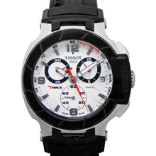 Load image into Gallery viewer, Tissot T Race Chronograph White Dial Black Rubber Strap Watch for Men - T048.417.27.037.00