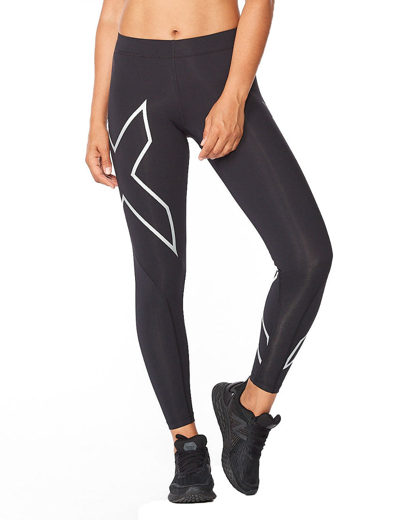 Women's 2XU Core Compression Tights :Black I Silver