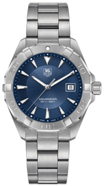 Tag Heuer Aquaracer Quartz Blue Dial Silver Steel Strap Watch for Men - WAY1112.BA0928