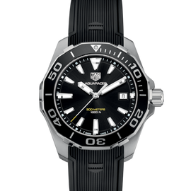Tag Heuer Aquaracer Black Dial Black Rubber Strap Watch for Men - WAY111A.FT6151