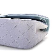 Load image into Gallery viewer, Perforated Lambskin Quilted Medium Double Flap Light Blue Light Purple White
