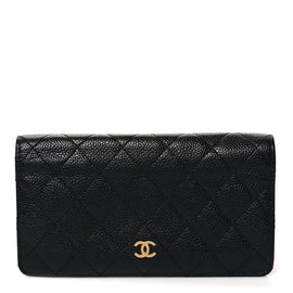 Caviar Quilted Yen Wallet Black
