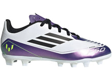 Load image into Gallery viewer, adidas F50 Club Multi-Ground Messi Cloud White Core Black Purple (GS)