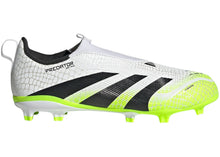 Load image into Gallery viewer, adidas Predator League Laceless FG/MG Cloud White Core Black Lucid Lemon (GS)