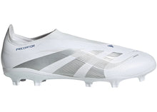 Load image into Gallery viewer, adidas Predator League Laceless FG/MG Cloud White Silver Metallic Bright Royal