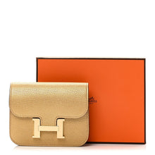 Load image into Gallery viewer, Metallic Chevre Chamkilight Constance Slim Wallet Dore